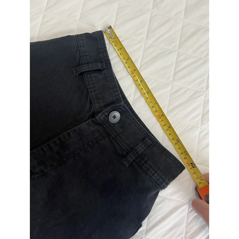 Zara Wide Leg Crop‎ Jeans Size 4 Black High Rise Minimalist Quiet Luxury Chic